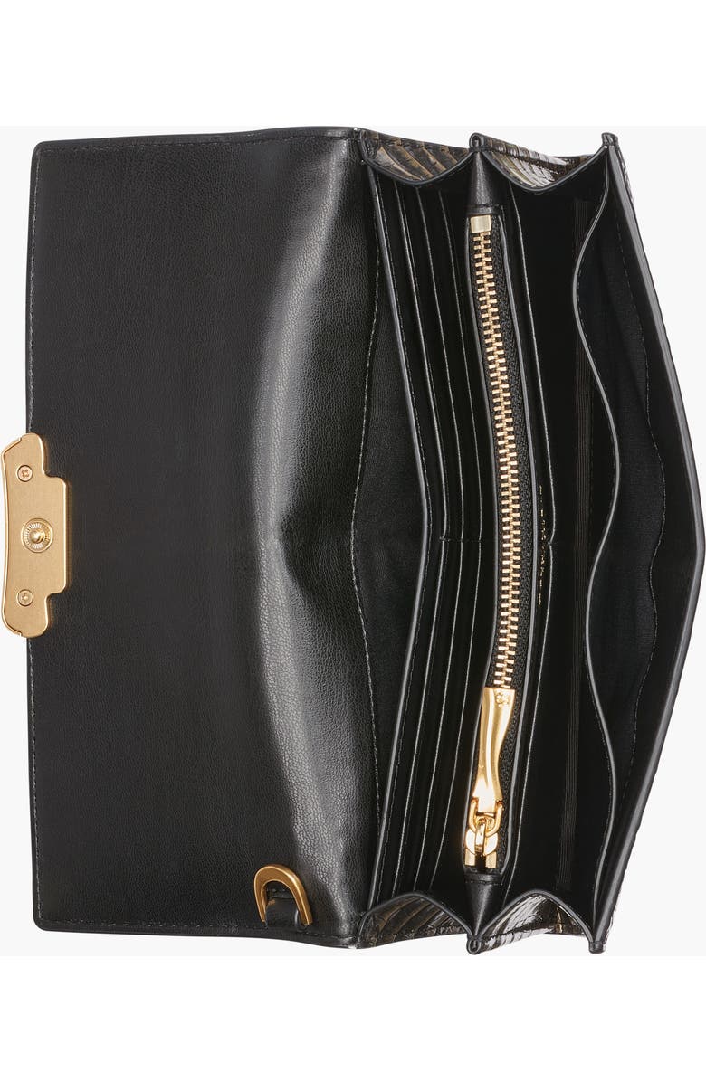 Donna Karan New York Amagansett Metallic Croco Wallet, Alternate, color, Black/Gold