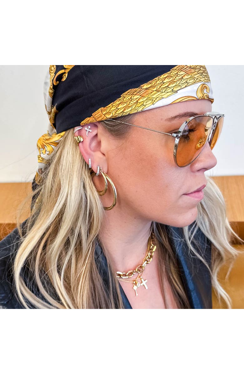 Outofoffice Pave Cross Pendant Necklace, Alternate, color, Gold