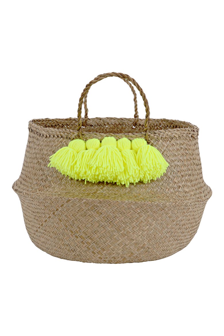 Tassel Basket, Main, color, YELLOW