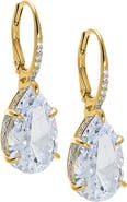 BY ADINA EDEN Pear Shape CZ Drop Huggie Earring
