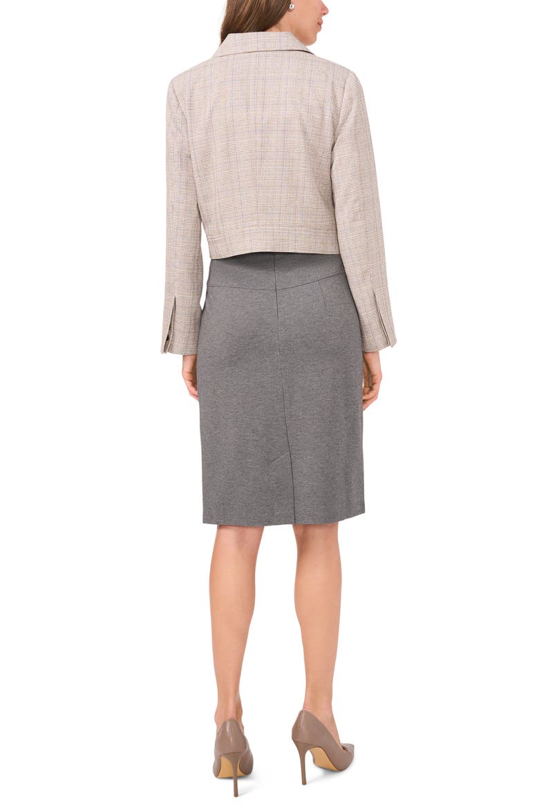 Plaid Crossover Crop Blazer, Alternate, color, WARM ASH BROWN