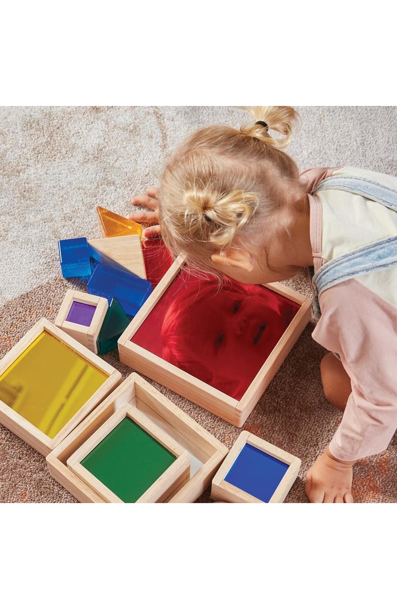 Kaplan Early Learning Company Nesting Pyramid Mirror Set - 6 Pieces, Alternate, color, Beige