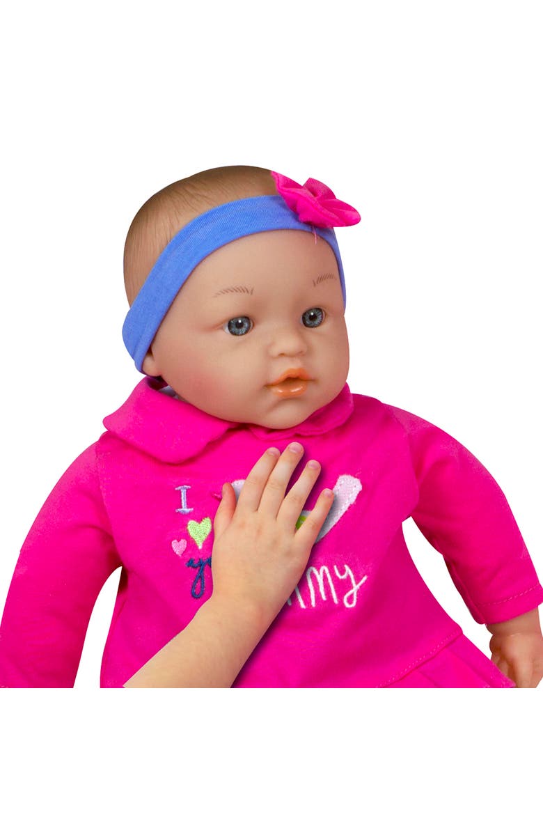 Lissi 15 Inch Talking Baby Doll Lucy Set, Pink & Blue I Love You Mummy Shirt, Alternate, color, Multicolored