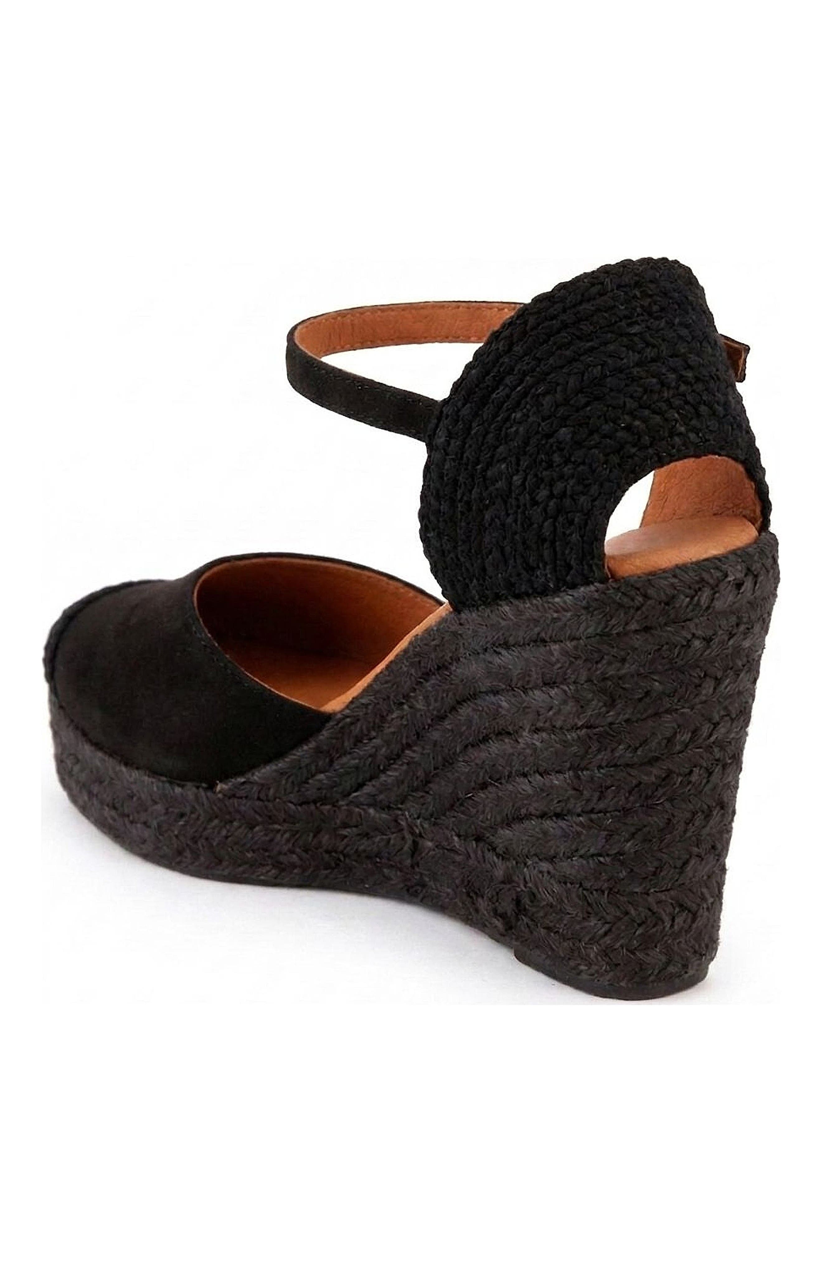 Jimena High Strap Espadrille Sandal, Alternate, color, Black