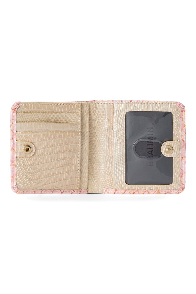 Jane Snakeskin Embossed Leather Bifold Wallet, Alternate, color, PINK