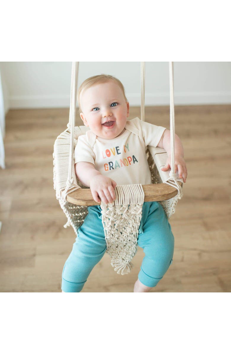 Finn + Emma Organic Baby Graphic Bodysuit | Love Grandpa, Alternate, color, Off White