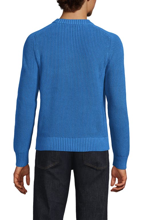 Lands' End Drifter Cotton Crewneck Sweater In Blue