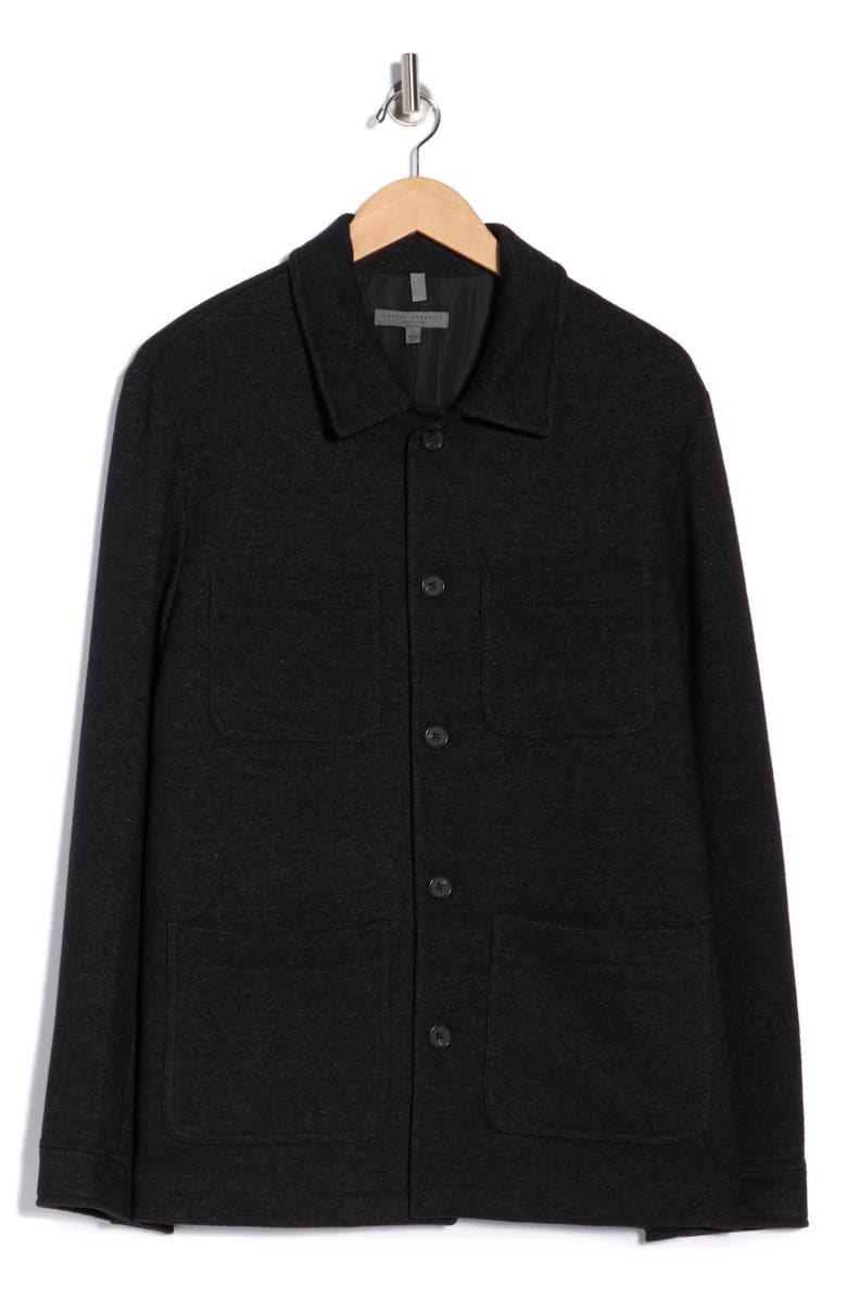 Robert Barakett Lida Wool Blend Overshirt, Alternate, color, Black