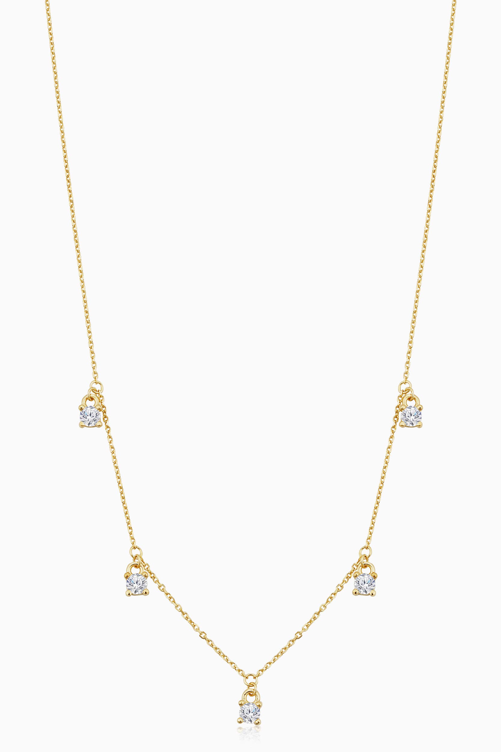 Oradina 14K Yellow Gold Seeing Sparks Hanging Necklace 