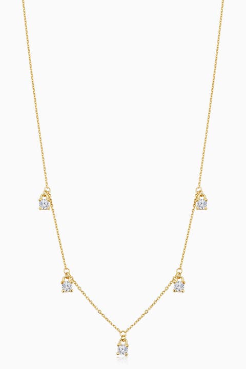 14K Yellow Gold Seeing Sparks Hanging Necklace