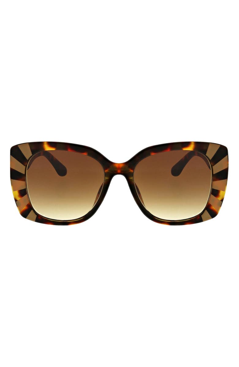 BCBG 58mm Oversize Butterfly Sunglasses, Main, color, Shiny Tortoise