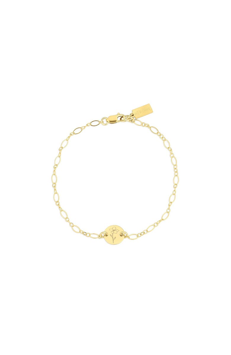Set & Stones Lily Birth Flower Bracelet, Main, color, Gold / February
