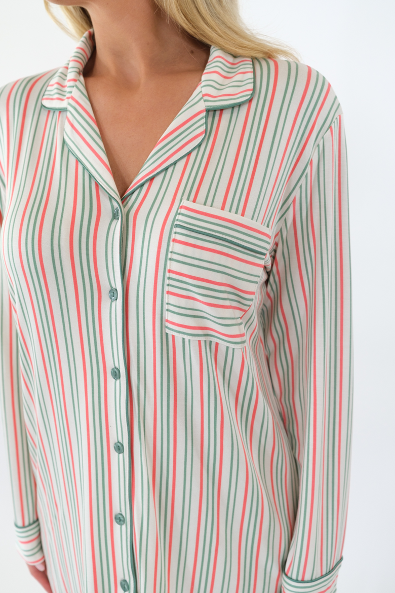 Sleep Dress, Alternate, color, Cream Stripe