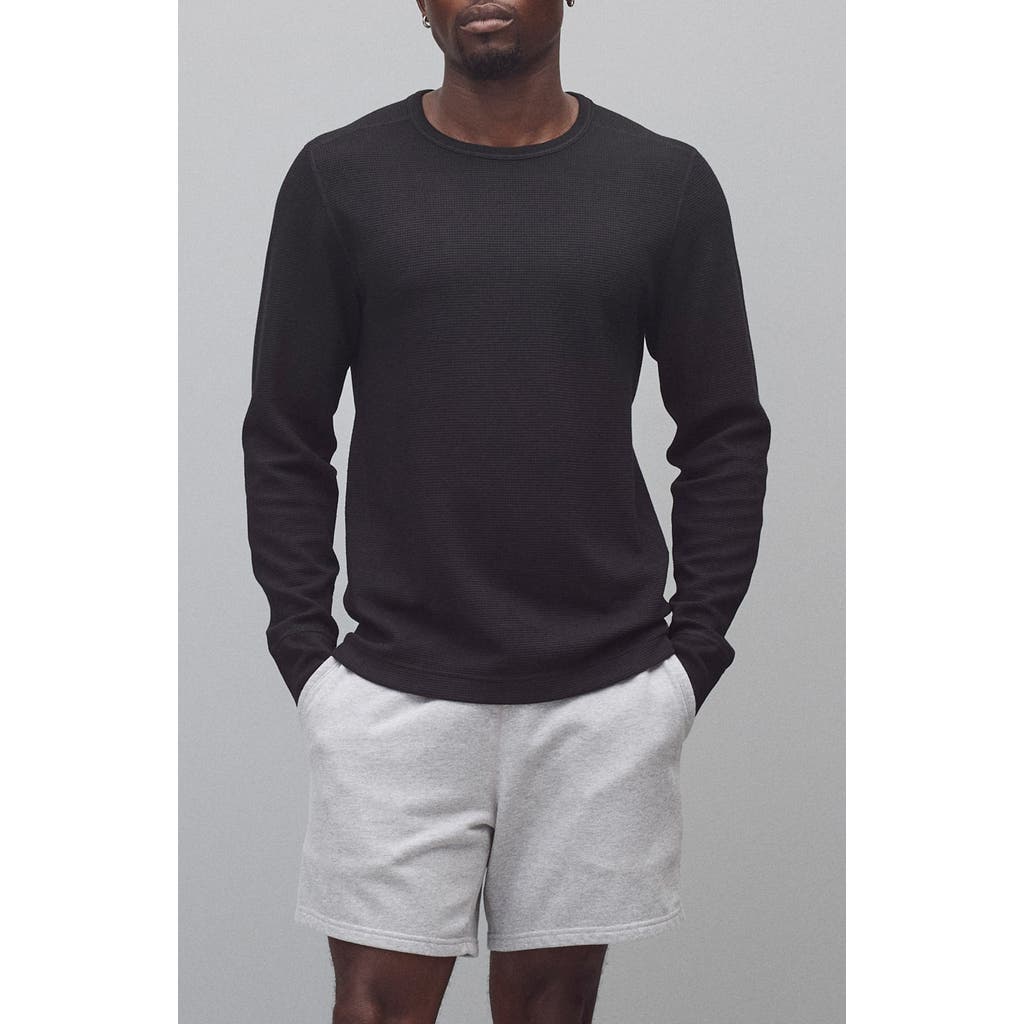 Reigning Champ Lightweight Waffle Stitch Long Sleeve T-shirt In Black