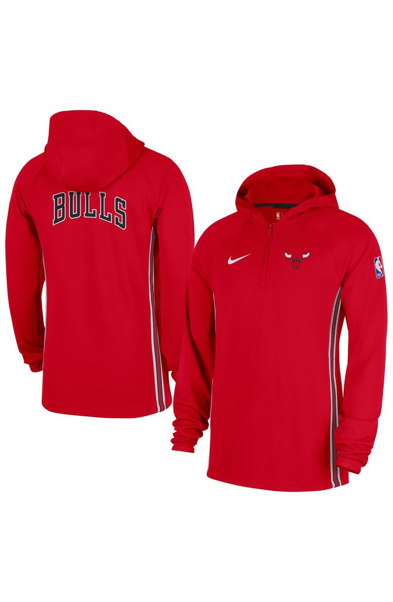 Nike Men's Nike  Red Chicago Bulls Authentic On Court Zone Quarter-Zip Dri-FIT Hoodie Jacket, Main, color, Red