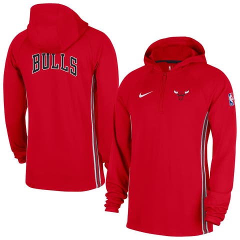 Men
s Nike  Red Chicago Bulls Authentic On Court Zone Quarter-Zip Dri-FIT Hoodie Jacket