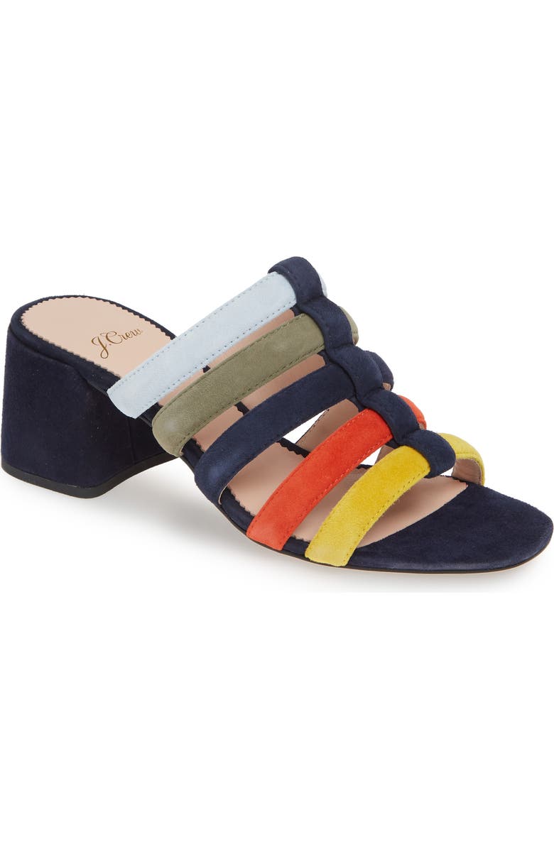 J.Crew Penny Strappy Suede Slide Sandal, Main, color,
