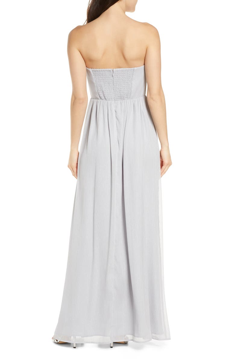 WAYF The Harlet Convertible Metallic Chiffon A-Line Gown, Alternate, color,