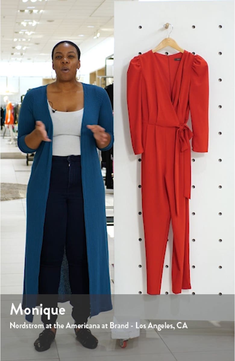 Long Sleeve Wrap Front Jumpsuit, sales video thumbnail