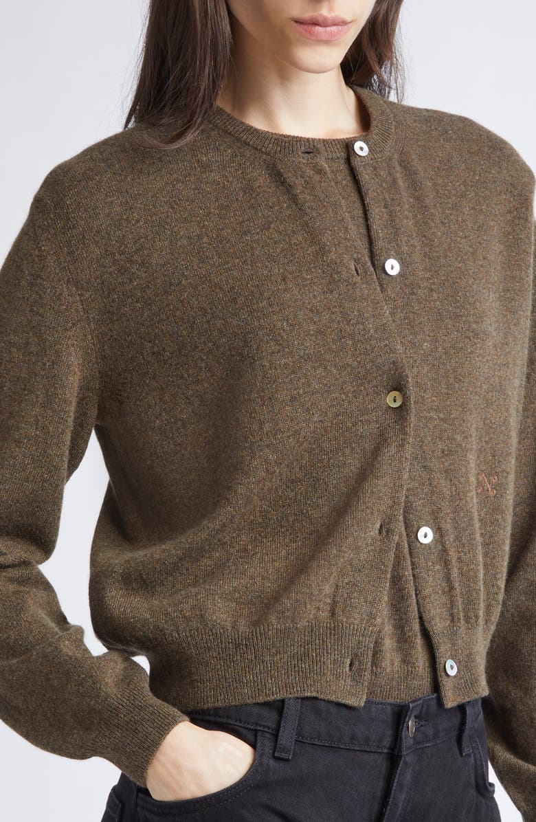 NACKIYÈ Sea Shell Cashmere Cardigan, Alternate, color, Chestnut