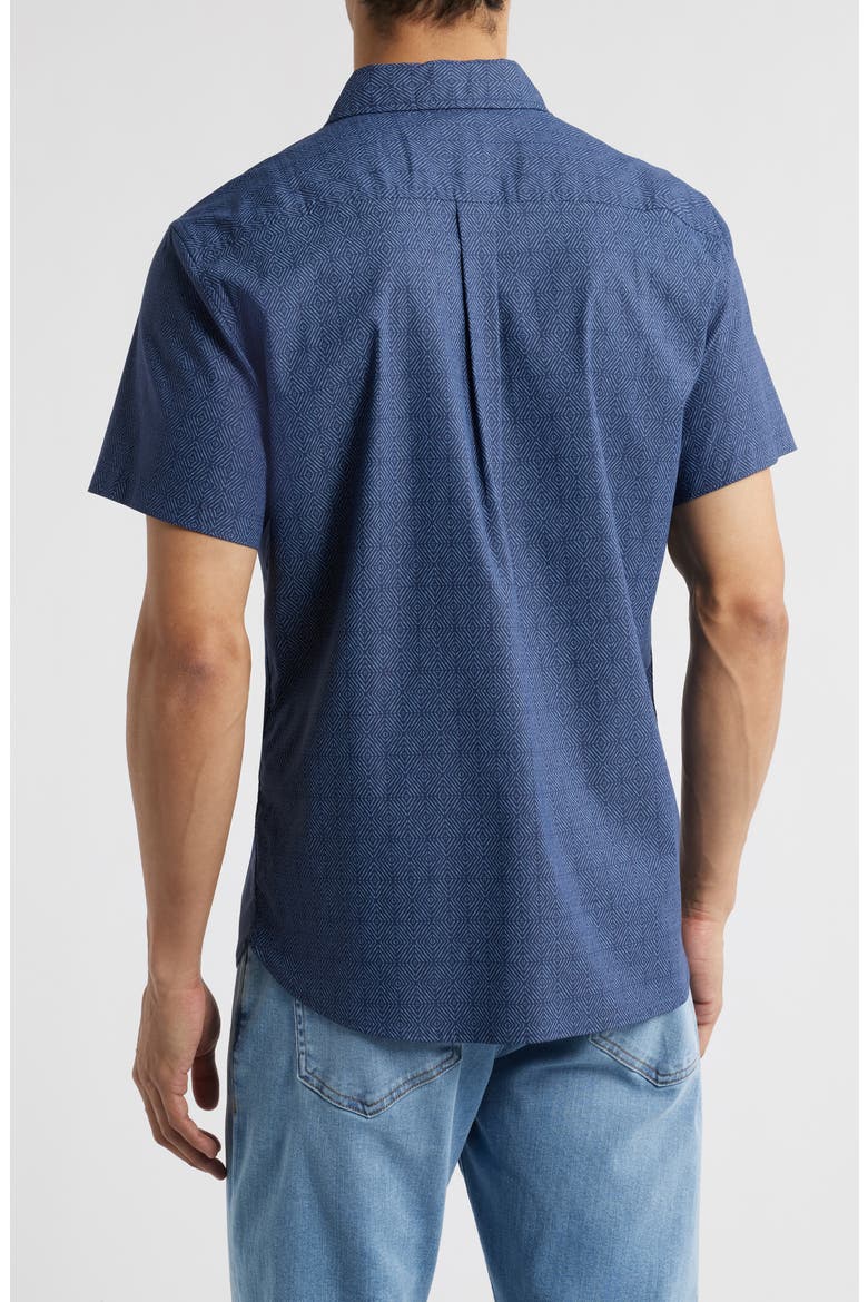 Windward Performance Short Sleeve Button-Up Shirt, Alternate, color, NAVY SHIBORI (402)