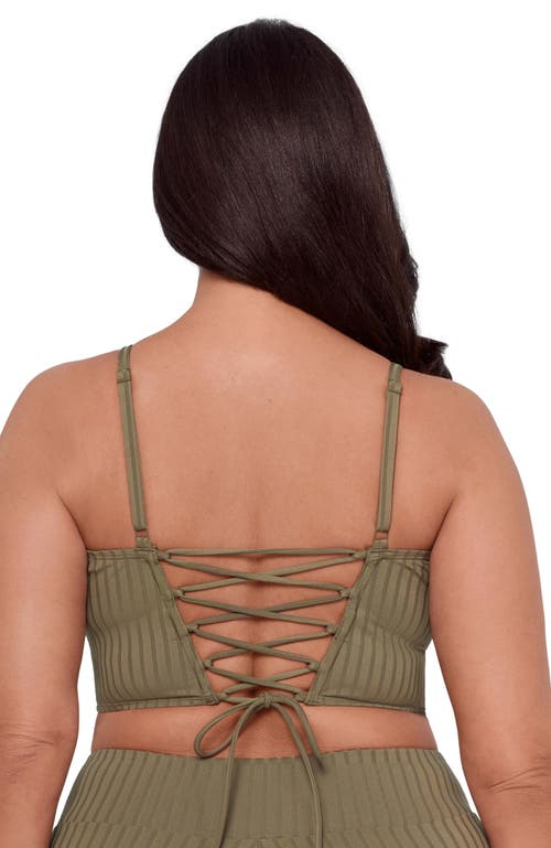 S3 Ribbed Squareneck Midkini Top In Green