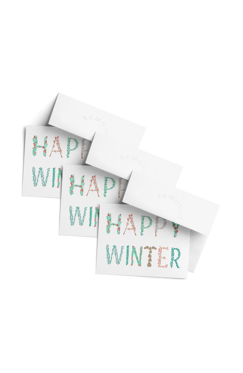 Ramus & Co Winter/Holiday Greeting Card Pack Sets (3 ct) Happy Winter, Main, color, Multi-Pack