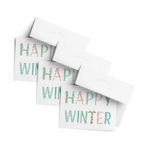 Winter/Holiday Greeting Card Pack Sets (3 ct) Happy Winter