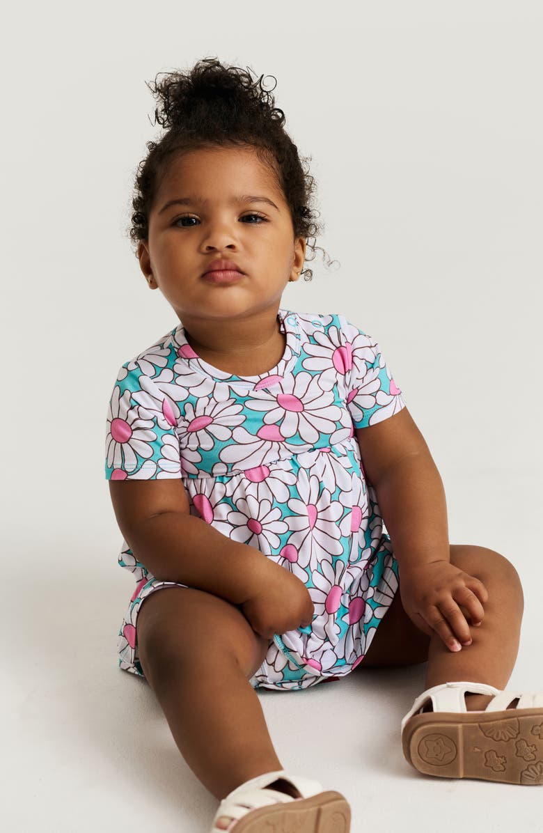 Posh Peanut Ruffle Skirted Bodysuit, Alternate, color, Blue