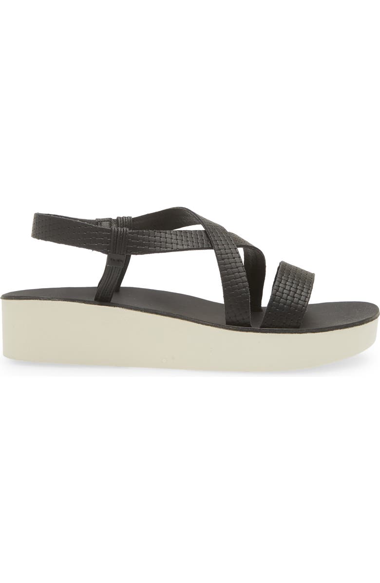 OluKai Onohi Strappy Platform Sandal, Alternate, color, Black / White Sand