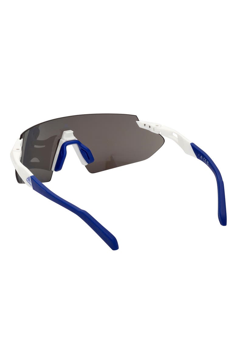 adidas 00mm Shield Sunglasses, Alternate, color, White / Blue Mirror
