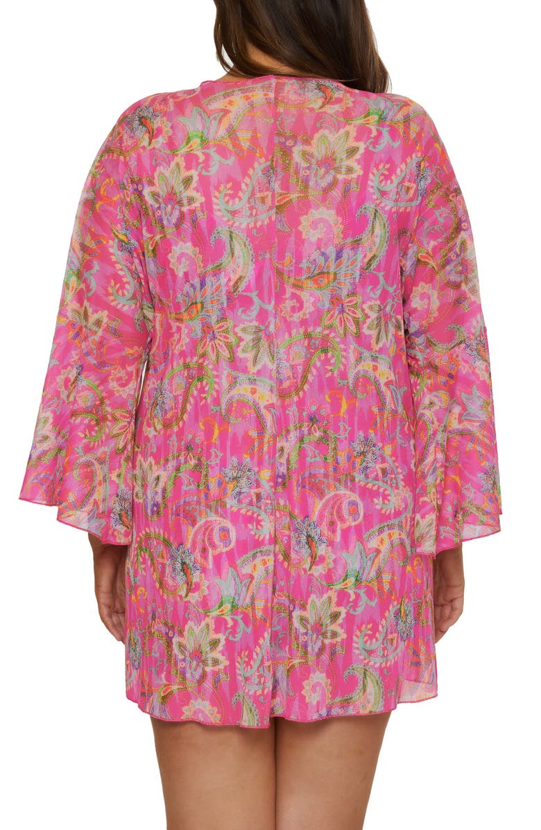 Becca Etc. Polynesia Paisley Mesh Cover-Up Tunic, Alternate, color, Pink Multi