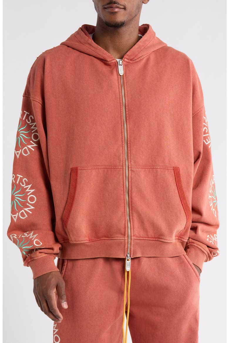 Sol Graphic Zip Hoodie, Alternate, color, RED