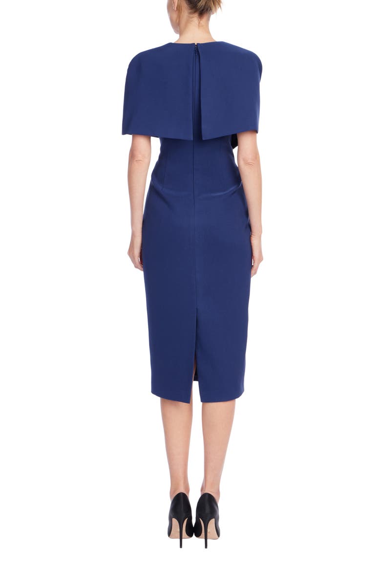 Wrap Shoulder Midi Sheath Dress, Alternate, color, ADMIRAL