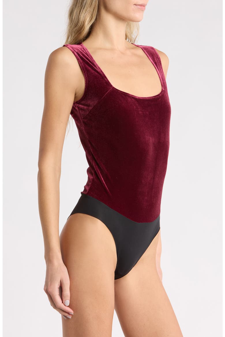 Molly Square Neck Bodysuit, Main, color, DARK PORT