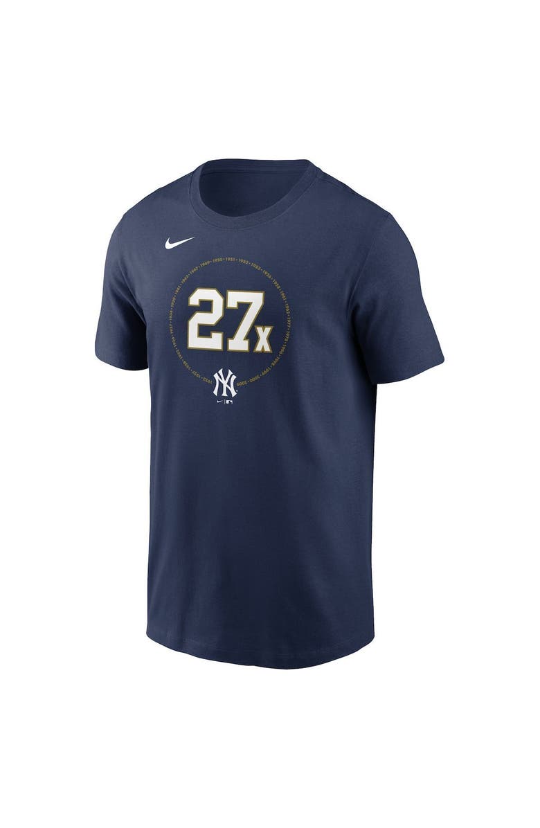 Nike Men's Nike Navy New York Yankees 27x World Series Champions Local Team T-Shirt, Alternate, color, 
