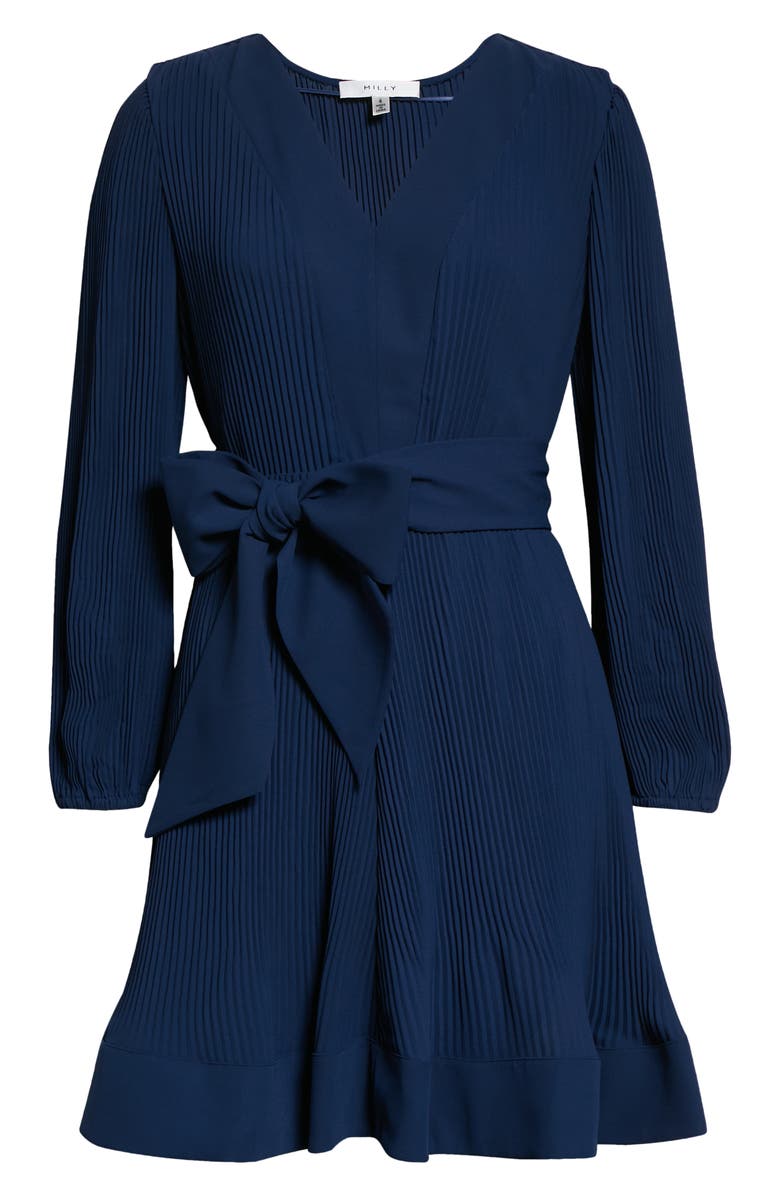 Milly Liv Long Sleeve Minidress, Alternate, color, Navy