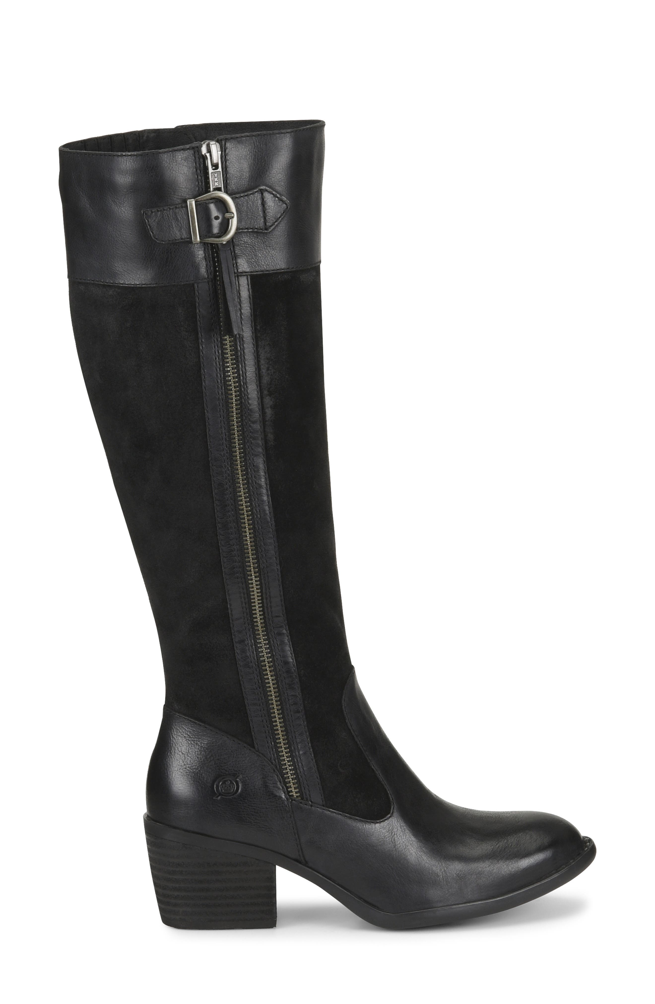 Uchee Knee High Boot, Alternate, color, BLACK DISTRESSED LEATHER