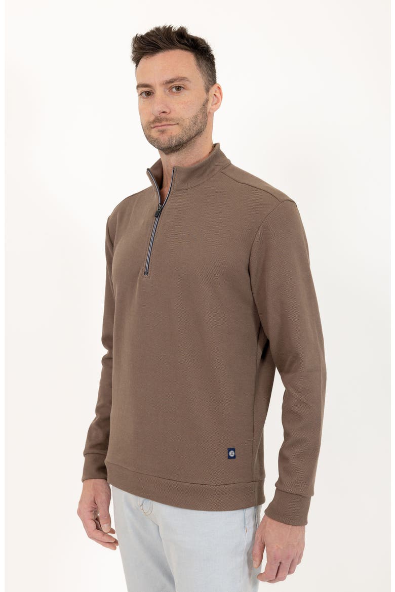Casual Quarter Zip Pullover Sweater, Alternate, color, BROWN