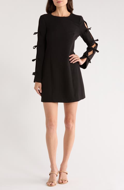Bow Long Sleeve Sheath Dress