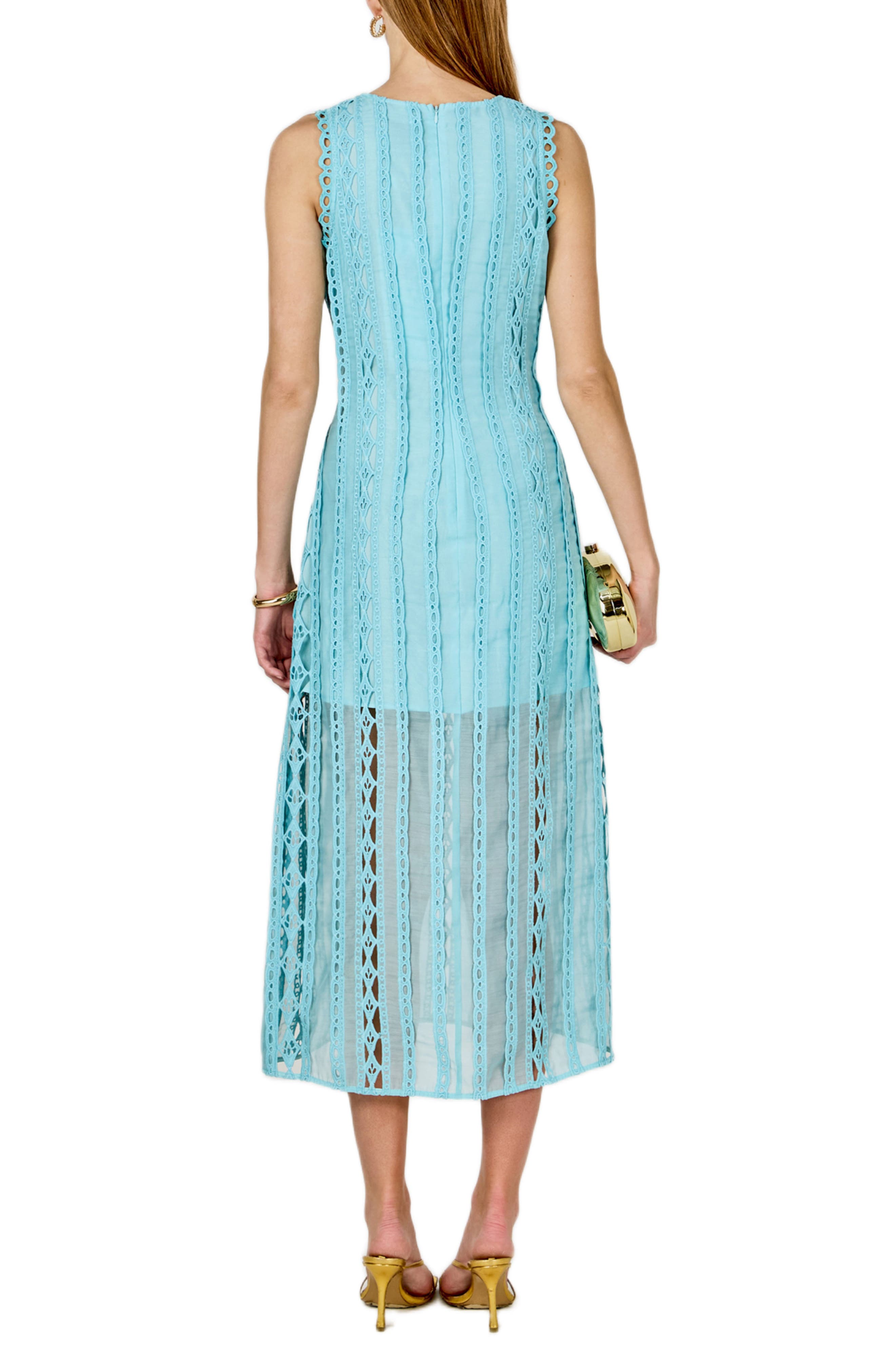 Lace Overlay Midi Dress - image 2