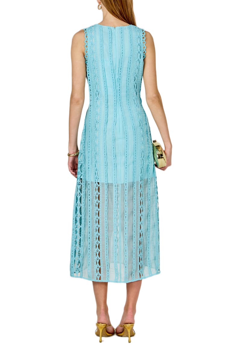 Lace Overlay Midi Dress, Alternate, color, SKY BLUE