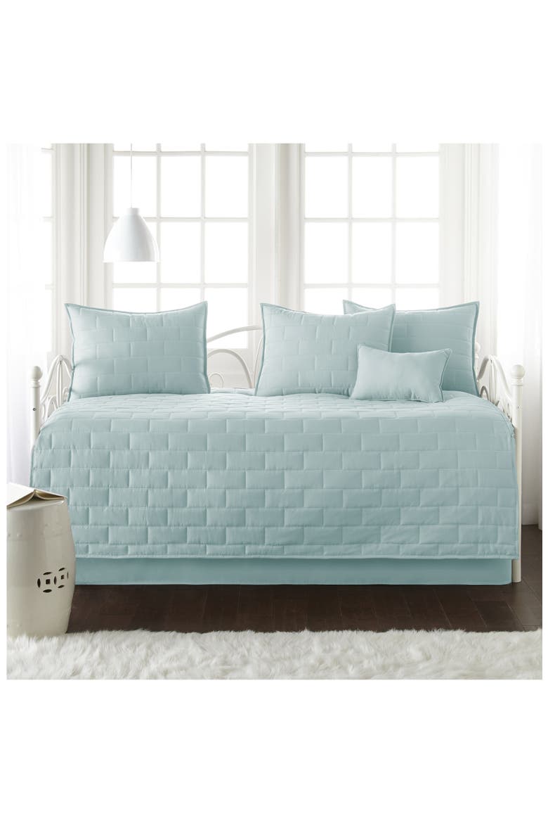 Daybed Brickyard Quilt Set, Alternate, color, BLUE