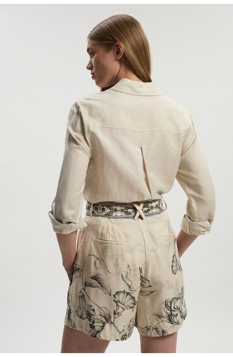 Karen Millen Placed Print Short With Belt, Alternate, color, Mono