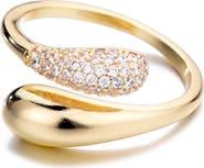 Adornia Pavé CZ Bypass Curved Band Ring