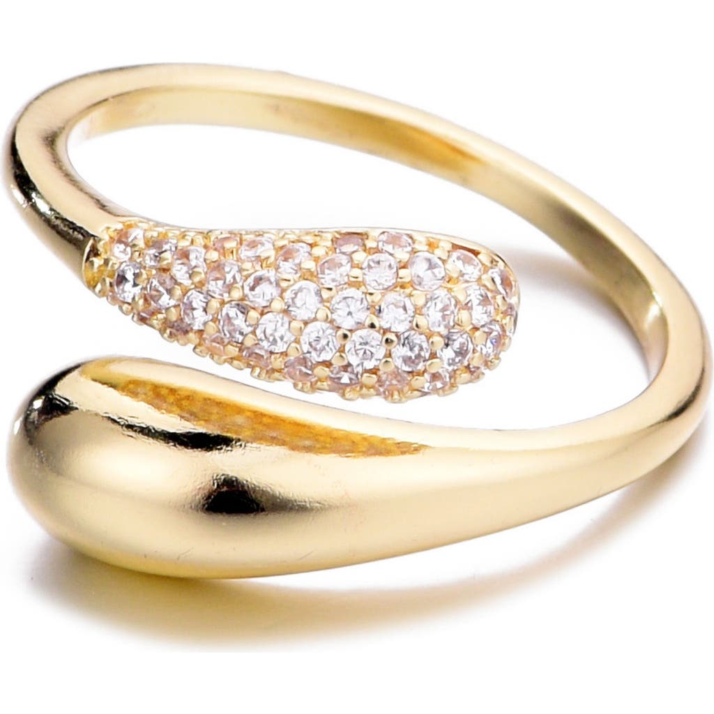 Adornia Pavé CZ Bypass Curved Band Ring in Gold at Nordstrom Rack, Size 9