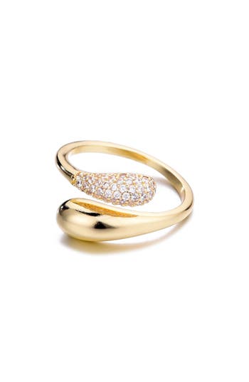 Adornia Pavé Cz Bypass Curved Band Ring In Gold