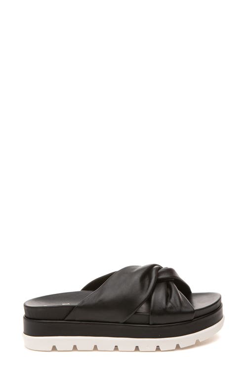 Jslides Bright Platform Slide Sandal In Black