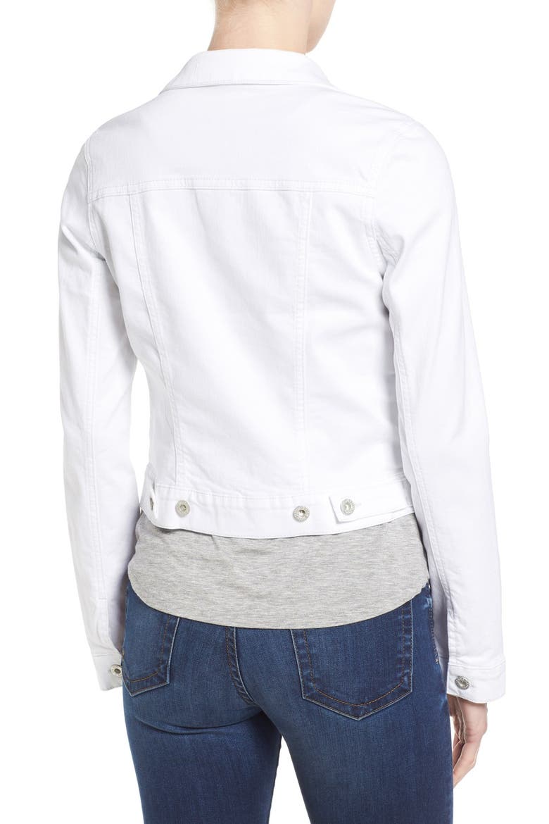 'Samantha' Denim Jacket, Alternate, color, WHITE