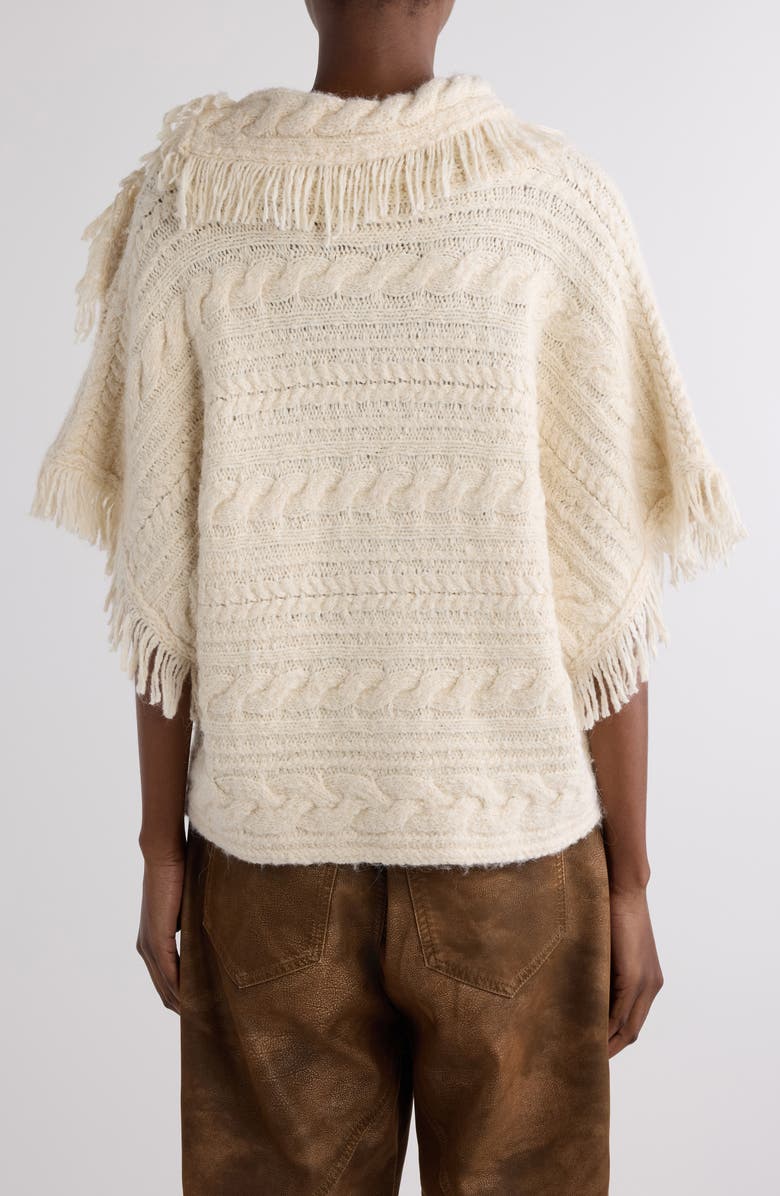 Blanche Fringed Poncho Sweater